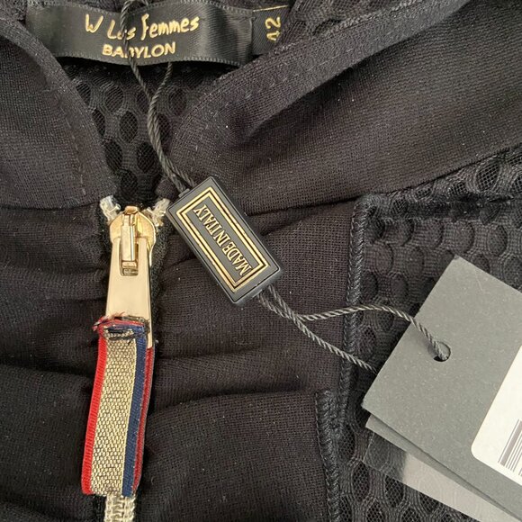 Black W Les Femmes Babylon Jacket/Hoodie Size US 6; Italy 42 - Picture 11 of 13